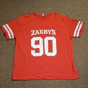 Zaxby's Mens Football Jersey Style Red T-Shirt Sz 2XL